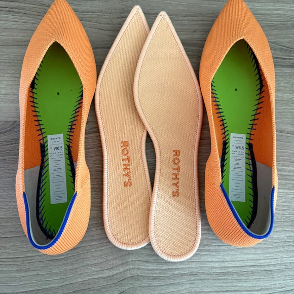 Rothy's The Point flat, Tangerine, Size 6.5 - Picture 4 of 4